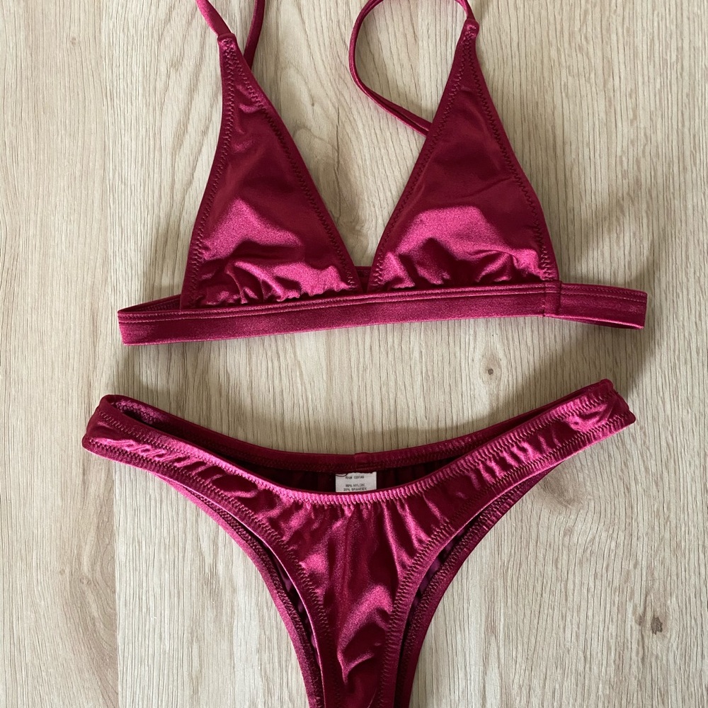 Barley-there Burgundy Bikini
